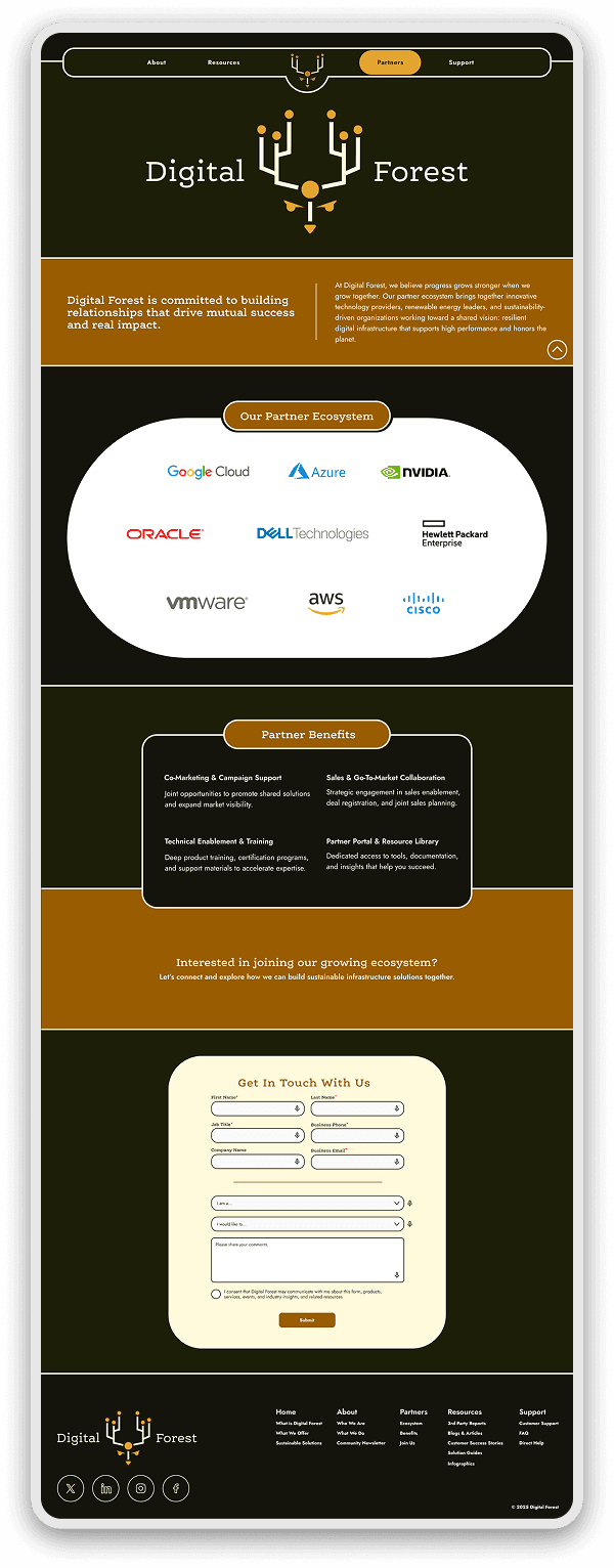 Partners page for digital forest