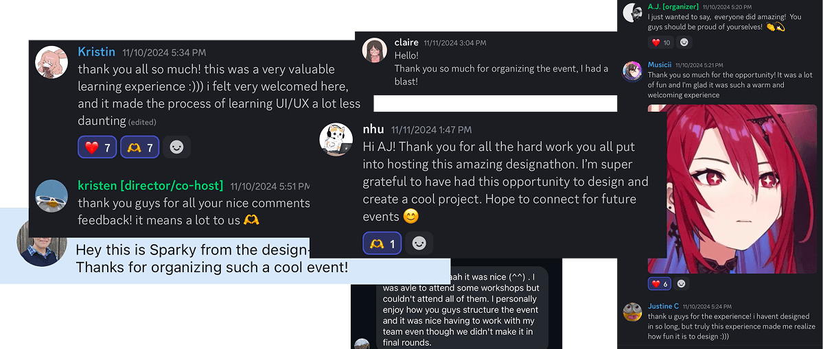 Discord feedback.