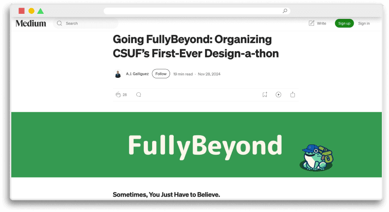 Written article by AJ about FullyBeyond.